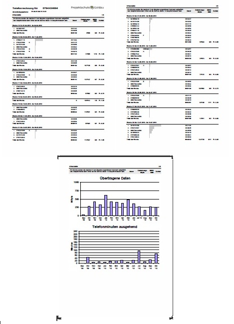 Projektschul-Telefonrechnung